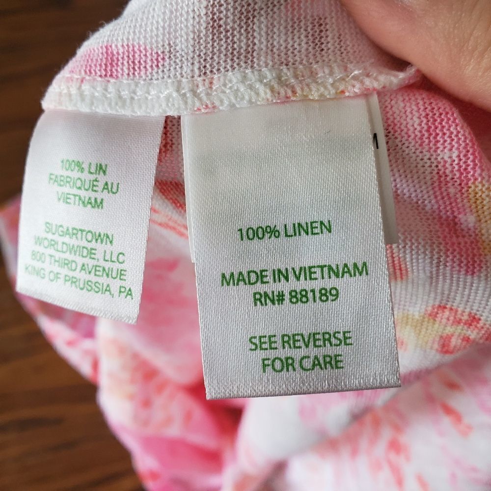 Lilly Pulitzer duval notch neckline linen top XS - Picture 4 of 6